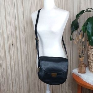FOSSIL Black Leather Crossbody Bag